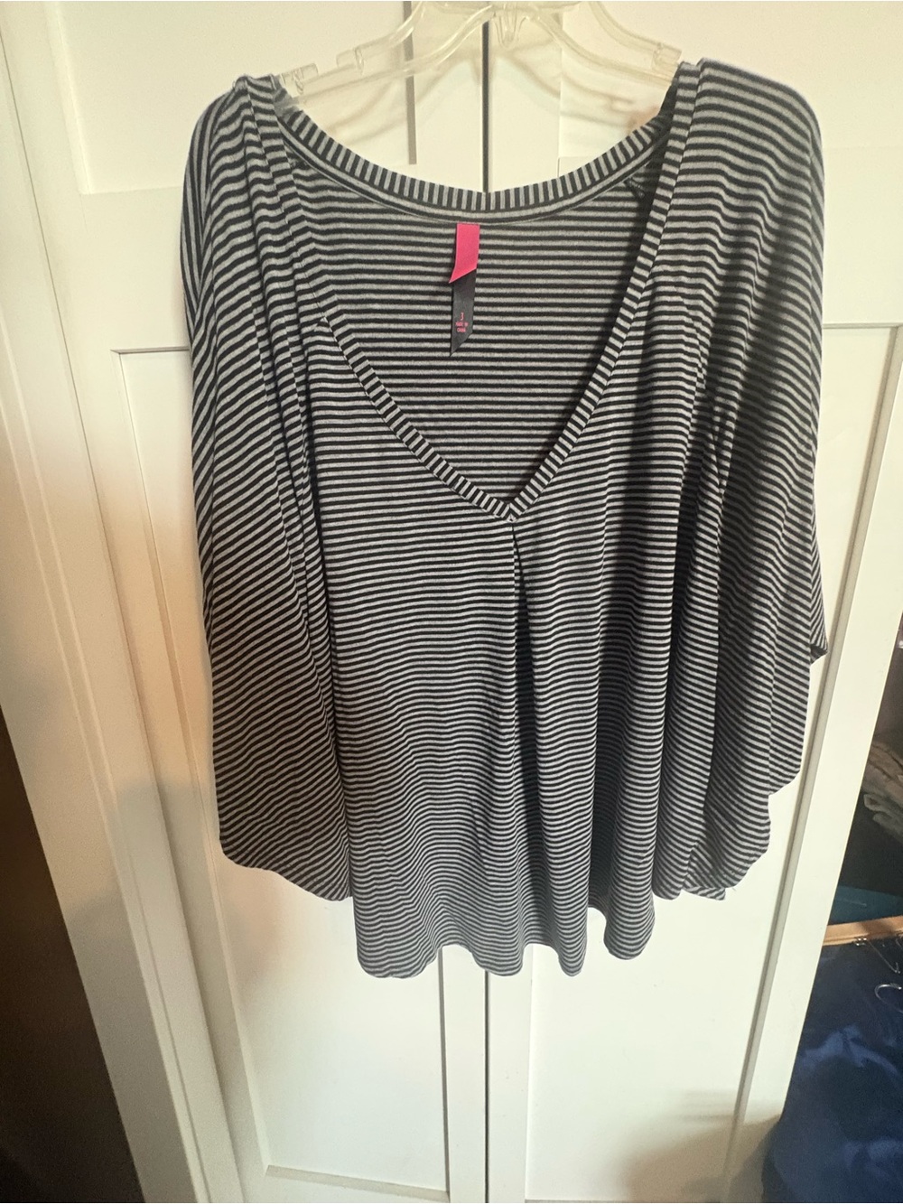 Pure Energy Black and Gray Narrow Stripe Crewneck Shirt